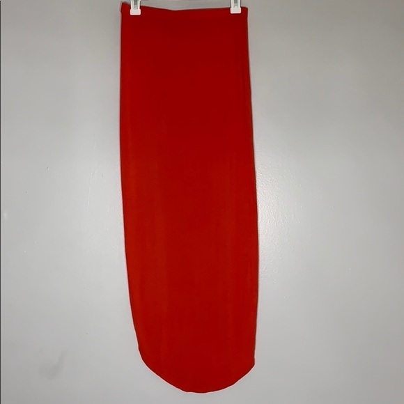 High Slit Orange stretch Women’s Maxi Skirt Small - Picture 3 of 7